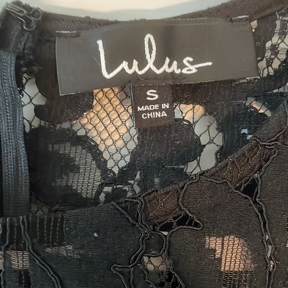 NWT Lulus Black Lace Long Sleeve Midi Dress - Picture 5 of 8
